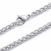Non-Tarnish 304 Stainless Steel Wheat Chain Necklaces LS-NJEW-L173-015-P-1