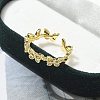 Butterfly Clear Cubic Zirconia Cuff Rings RJEW-G337-15G-3