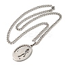 201 Stainless Steel Virgin Mary Oval Pendant Twisted Chain Necklaces NJEW-Q002-04P-2