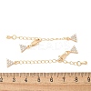 Brass Micro Pave Cubic Zirconia Chain Extender with Glass KK-U052-05G-3