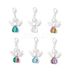 Glass Angel Pendant Decorations HJEW-JM03561-S-1