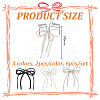 6Pcs 3 Colors Bowknot Glass Beads Shoes Charms HJEW-GO00082-2