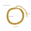 European Style 304 Stainless Steel Cuban Link Chains Bracelet for Women HM2215-7-1