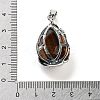 Natural Tiger Eye Teardrop Pendants G-G112-03P-02-3