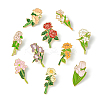 14Pcs 14 Styles Flower Enamel Pins JEWB-CJ0001-75-8