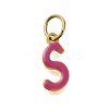 Ion Plating(IP) 304 Stainless Steel Enamel Alphabet Charms STAS-F308-02G-S-1