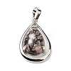 Natural Rhodonite Pendants G-B033-04P-16-2