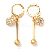 Rhinestone Heart Leverback Earrings EJEW-K256-18A-KCG-1
