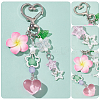 4Pcs 4 Colors Star Glass Imitation Pearl Pendant Decorations AJEW-WR0002-83-3
