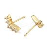 Brass Micro Pave Clear Cubic Zirconia Stud Earrings EJEW-R016-26G-06-4