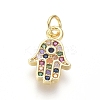 Brass Micro Pave Cubic Zirconia Charms ZIRC-I032-52G-1