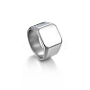 Square 304 Stainless Steel Finger Rings WGB1DFB-21-2