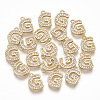 Brass Cubic Zirconia Charms KK-S348-330G-1