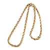 4MM 304 Stainless Steel Coffee Bean Link Chain Necklaces for Women NJEW-B134-06A-G-4