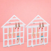 Detachable Lovely House Acrylic Earring Display Stands EDIS-WH0029-48B-3