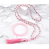 Natural Rose Quartz Round Beaded Pendant Necklaces & Bracelets Sets FS-WG9D102-14-1