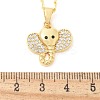 Brass Micro Pave Clear Cubic Zirconia Pendant Necklaces for Women NJEW-M084-02G-02-3
