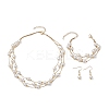 Round ABS Plastic Imitation Pearl Beads Necklace & Bracelet & Dangle Earring Sets for Women SJEW-JS01306-1