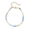Natural Blue Agate Beaded Bracelets BJEW-JB11763-02-2