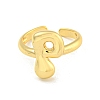 Brass Letter Open Cuff Rings for Women RJEW-G313-01P-G-2