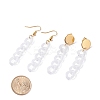 Chunky Acrylic Curb Chain Long Drop Earrings EJEW-JE04772-03-3