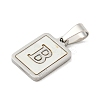 304 Stainless Steel Pave Natural White Shell Pendants STAS-S130-03P-B-2