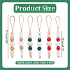 30Pcs 6 Colors Wooden Beaded Pendant Decorations HJEW-AB00737-2
