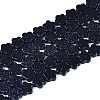 Synthetic Blue Goldstone Beads Strands G-N257-24A-01-2