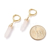 Copper Wire Wrapped Natural Rose Quartz Hoop Earring EJEW-JE04722-02-5