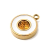 304 Stainless Steel Enamel with Rhinestone Pendants STAS-Z179-38G-01-2