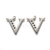 Non-Tarnish 304 Stainless Steel Letter Pendant Rhinestone Settings STAS-Y006-61P-V-1