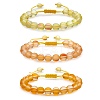3Pcs Round Synthetic Moonstone Braided Bead Bracelets BJEW-SW00061-03-1