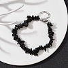 Natural Obsidian Chips Beaded Bracelet X-BJEW-JB09686-04-4