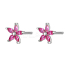 Cubic Zirconia Flower Stud Earrings FY1254-10-1