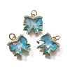Brass Micro Pave Cubic Zirconia Charms KK-Q043-02G-01-1