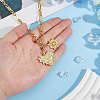 Brass Micro Pave Clear Cubic Zirconia Sun Heart Pendant Link Chain Necklaces NJEW-HS00021-3
