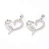 Brass Micro Pave Clear Cubic Zirconia Pendants ZIRC-Z007-10P-1