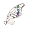 Natural Green Aventurine & Amethyst & Lapis Lazuli & Apatite Faceted Round Wire Wrapped Pendants PALLOY-JF05995-02-2