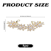 1Pc Brass Fashionable Rhinestone Flower Cuff Earrings EJEW-LP0012-11G-2