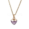 Heart Natural Mixed Gemstone Pendant Necklace NJEW-JN04486-4