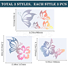 9Pcs 3 Styles PET Adhesive Waterproof Stickers STIC-GF0001-23C-2