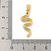 Snake Rack Plating Brass Micro Pave Cubic Zirconia Pendants KK-G513-04G-3