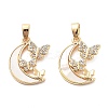 Brass Micro Pave Cubic Zirconia Pendants KK-L222-013G-1