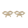 Brass Micro Pave Clear Cubic Zirconia Connector Charms KK-E068-VB067-2
