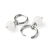 Natural White Jade Beads Earrings for Girl Women Gift EJEW-JE04607-03-3