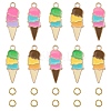 Summer Theme Alloy Enamel Pendants ENAM-YW0002-86G-1