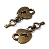Tibetan Style Padlock and Key Alloy Pendants LS-TIBEP-A11221-AB-NR-2