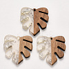 Transparent Resin & Walnut Wood Pendants X-RESI-S358-24-D02-1