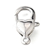 Heart Brass Lobster Claw Clasps KK-V007-20P-1