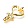 Brass Micro Pave Cubic Zirconia Pendants KK-B128-11G-01-2